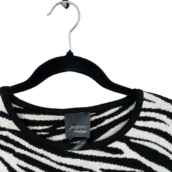 Persona Marina Rinaldi Sweater Tricot Wool Blend Animal Print Women Size M - Picture 3 of 6